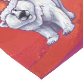 赤の極熊のクリスマス ショートテーブルランナー (コーナー)