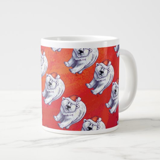 赤の極熊のクリスマス ジャンボコーヒーマグカップ (正面右)