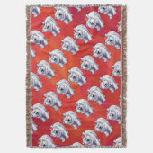 赤の極熊のクリスマス スローブランケット (正面縦)