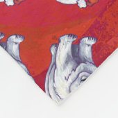 赤の極熊のクリスマス フリースブランケット (角)