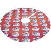 赤の極熊のクリスマス ブラッシュドポリエステルツリースカート (アングル)