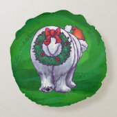 赤の極熊のクリスマス ラウンドクッション (裏面)