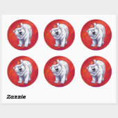 赤の極熊のクリスマス ラウンドシール (シート)