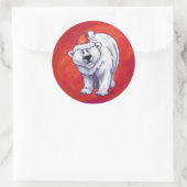 赤の極熊のクリスマス ラウンドシール (バッグ)