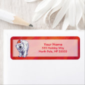 赤の極熊のクリスマス ラベル (インサイチュ)