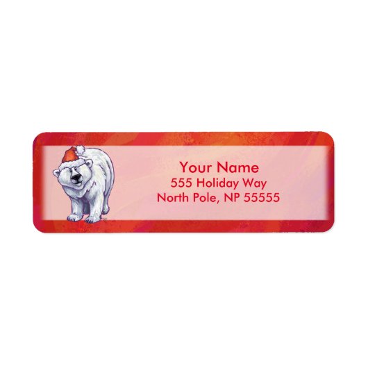 赤の極熊のクリスマス ラベル (正面)