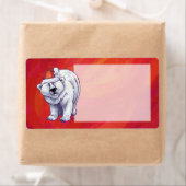 赤の極熊のクリスマス ラベル (インサイチュ)