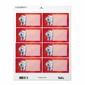 赤の極熊のクリスマス ラベル (フルシート)