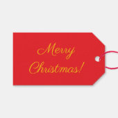 赤の楽しいクリスマスギフトタグ ギフトタグ (正面(横))