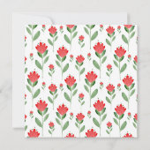 赤の水彩抽象花柄 招待状 (裏面)