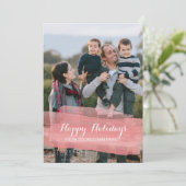 赤の水彩筆致ホリデー写真カード シーズンカード (スタンド正面)