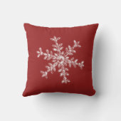 赤の水晶雪片の休日のクッション クッション (裏面)