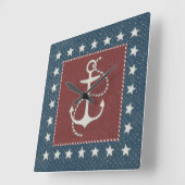 赤の沿岸芸術|のいかり スクエア壁時計 (傾斜)