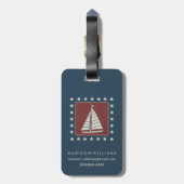 赤の沿岸芸術|のヨット ラゲッジタグ (裏面縦)