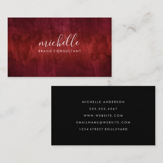 赤の洗練 名刺 (正面/裏面)