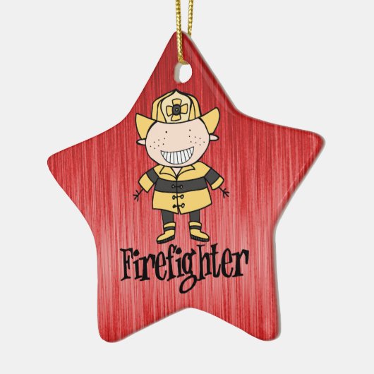 赤の消防士の消防士 セラミックオーナメント (左)