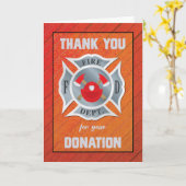 赤の消防署への寄付ありがとう カード (黄色い花)