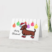 赤の滑らかな髪のダシュントのクリスマス シーズンカード (正面)