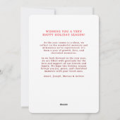 赤の濃い赤のホタテシンプルガイのフォトフレーム シーズンカード (裏面)