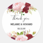 赤の熱帯とロマンチックに感謝する ラウンドシール (正面)