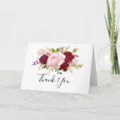 赤の熱帯とロマン結婚ティックのサンキューカード サンキューカード (正面)