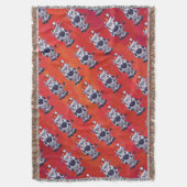 赤の牛のクリスマス スローブランケット (正面縦)