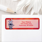 赤の牛のクリスマス ラベル (インサイチュ)