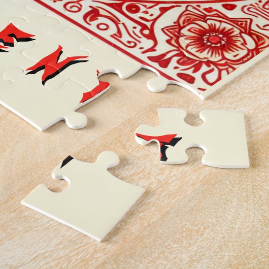 赤の独立虎 ジグソーパズル (側面)