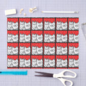 赤の猫ちゃん 薄葉紙 (クラフト)