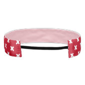 赤の白いステッチ アスレチックヘッドバンド (裏面)