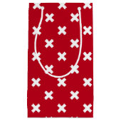 赤の白いステッチ スモールペーパーバッグ (正面)