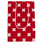 赤の白いステッチ ミディアムペーパーバッグ (裏面)