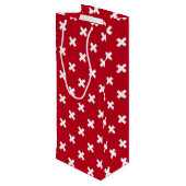 赤の白いステッチ ワインギフトバッグ (裏面アングル)