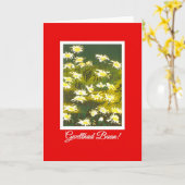 赤の白いデイジーGet Well Card:ウェルシュ挨拶 カード (黄色い花)