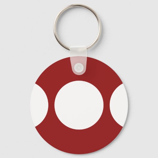 赤の白い円 キーホルダー (正面)