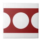 赤の白い円 タイル (正面)
