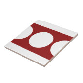 赤の白い円 タイル (側面)