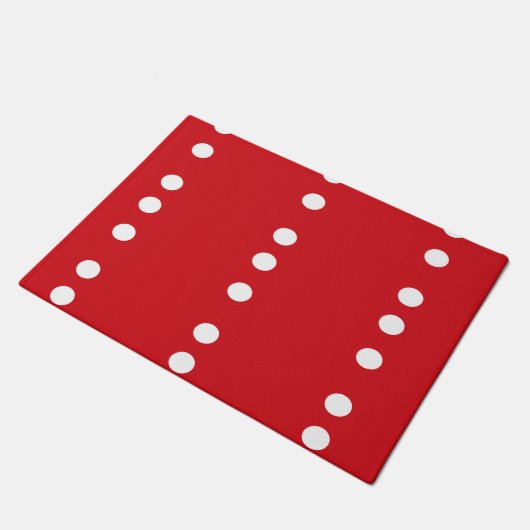 赤の白い円 ドアマット (アングル)
