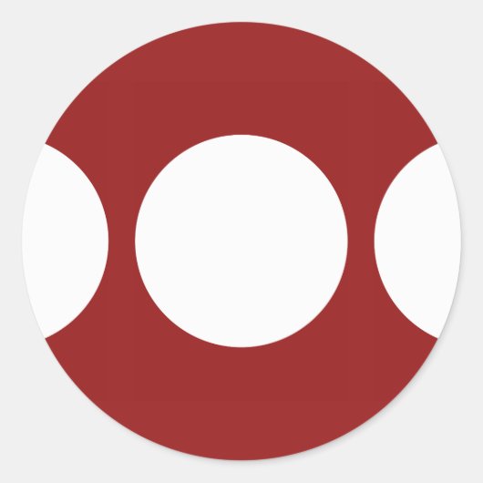 赤の白い円 ラウンドシール (正面)