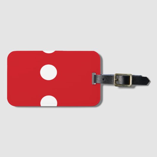 赤の白い円 ラゲッジタグ (正面横)