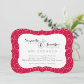 赤の白い旋回パターン婚約パーティ 招待状 (スタンド正面)