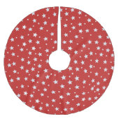 赤の白い星 ブラッシュドポリエステルツリースカート (正面)