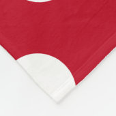 赤の白い水玉模様 フリースブランケット (角)