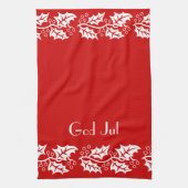 赤の白い穴 – 神ジュル キッチンタオル (縦)