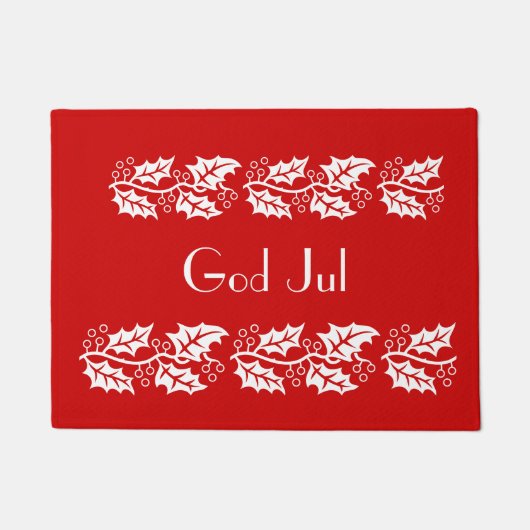 赤の白い穴 – 神ジュル ドアマット (正面)