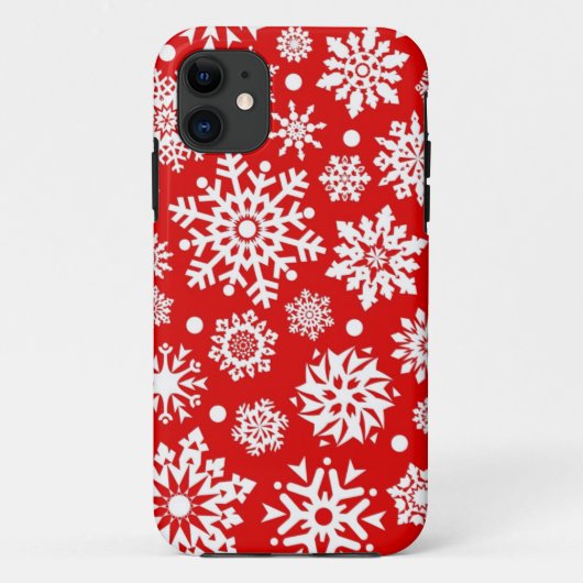 赤の白い雪片 Case-Mate iPhoneケース (裏面)