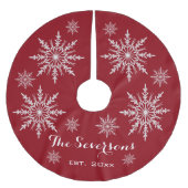 赤の白い雪 ブラッシュドポリエステルツリースカート (正面)