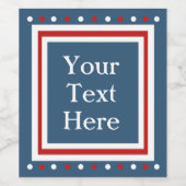 赤の白と青のカスタムワインラベル ワインラベル (シングルラベル)