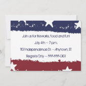 赤の白と青の動揺して絵を描パーティの招待状 招待状 (裏面)