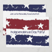 赤の白と青の動揺して絵を描パーティの招待状 招待状 (正面/裏面)